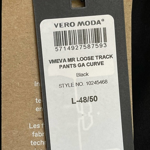 NEW Vero Moda Loose Curve Track Pants Black Women's Size Large - Picture 11 of 11